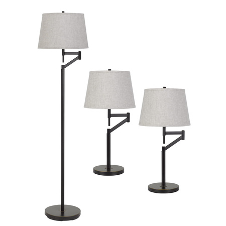 61 Floor And 26.25"" Height Metal Table Lamp Set In Dark Bronze Finish -  CAL LIGHTING, BO-2874-3-DB